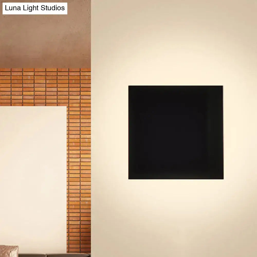 DecorBites™ Minimalist Ultra-Thin Wall Washer Light with Square Metal Shade - LED Living Room Sconce Lighting in Black – Warm/White Light