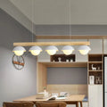 DecorBites™ Minimalist Wood Island Pendant - Grey Dome-Shaped Hanging Light