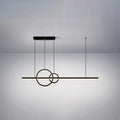 DecorBites™ Minimalistic Acrylic LED Suspension Light for Dining Room - Linear and Ring Island Lamp in Black