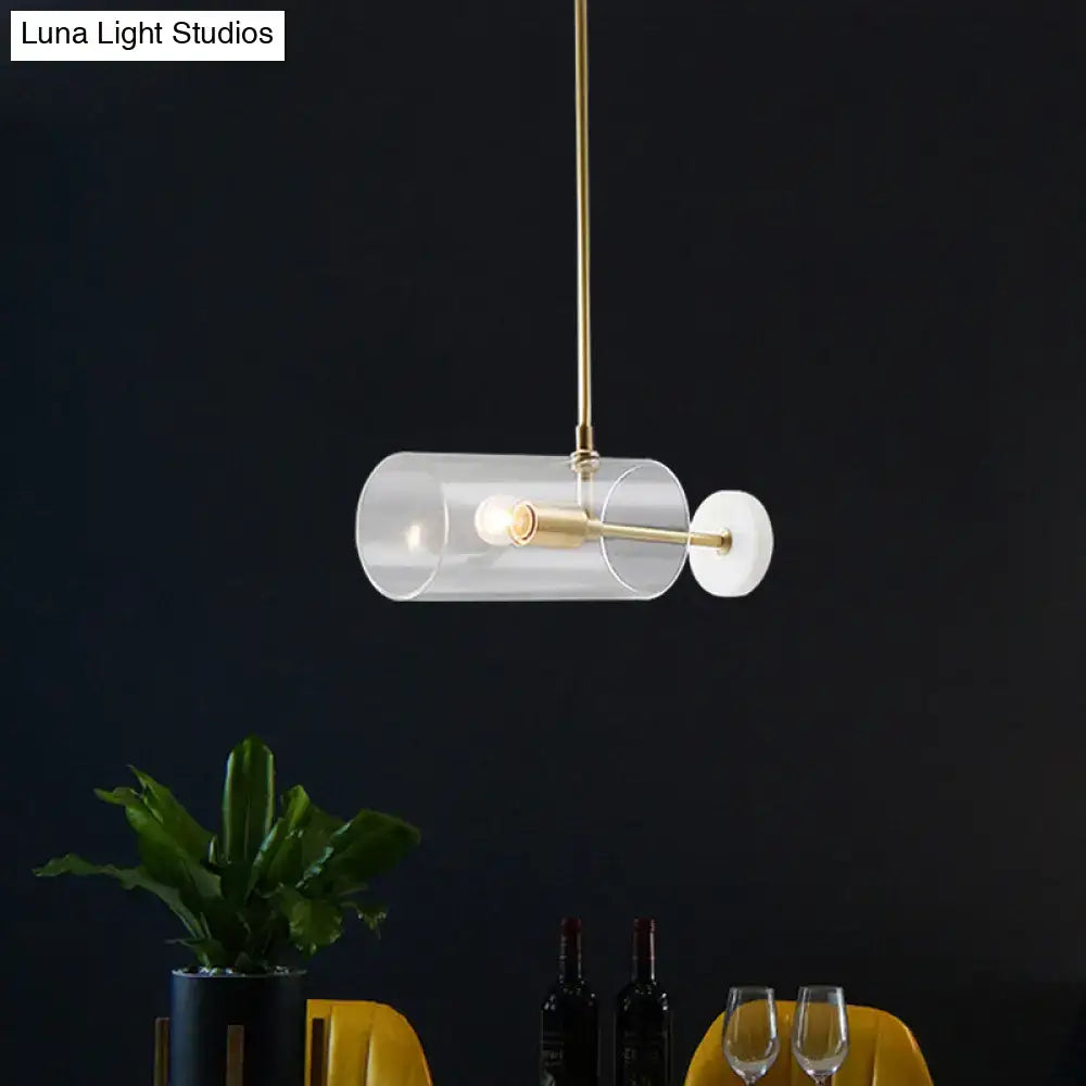 مصباح تعليق DecorBites™ نحاسي بسيط مع غطاء زجاجي شفاف لطاولة الطعام