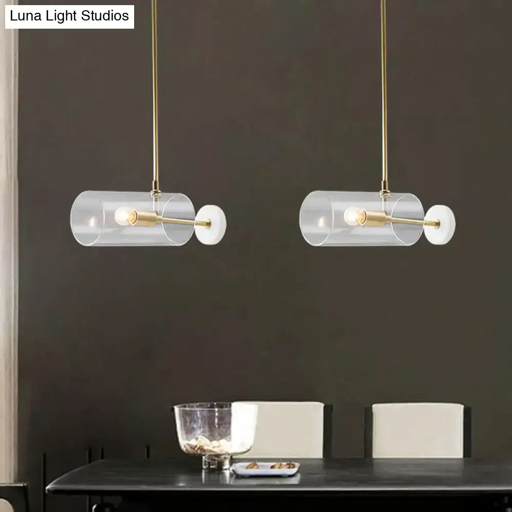 مصباح تعليق DecorBites™ نحاسي بسيط مع غطاء زجاجي شفاف لطاولة الطعام