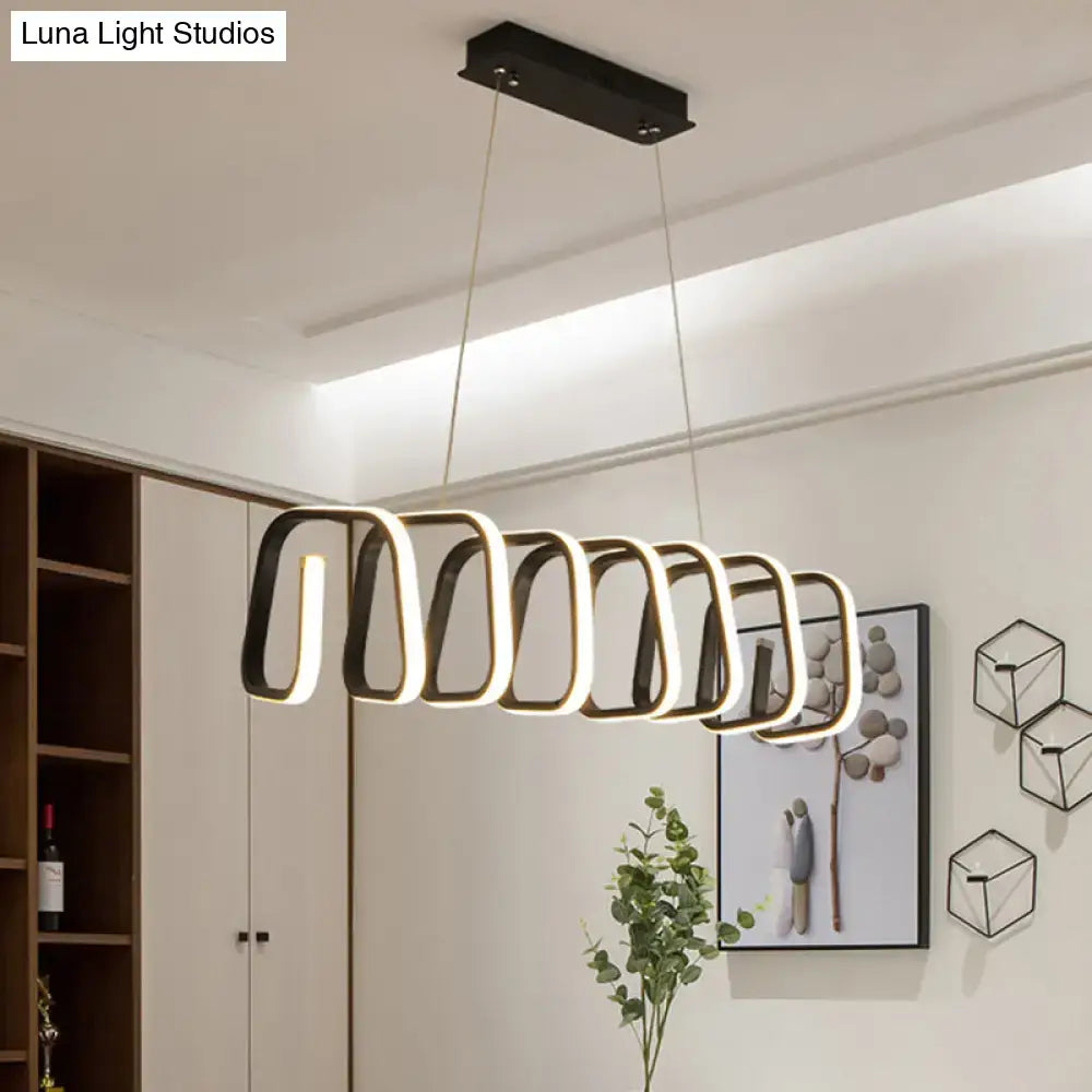 DecorBites™ Minimalistic Metal LED Island Light Fixture in Black for Dining Room Ceilings