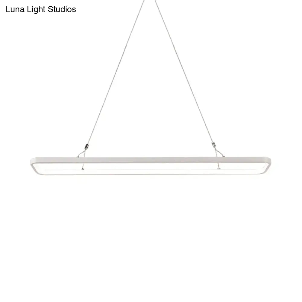 DecorBites™ Minimalistic White LED Pendant Light for Dining Room with Acrylic Shade - Rectangle Shape, Warm/White Light - Various Sizes Available