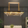 DecorBites™ Modern 10-Light Beveled Crystal Island Pendant in Black & Gold for Dining Room