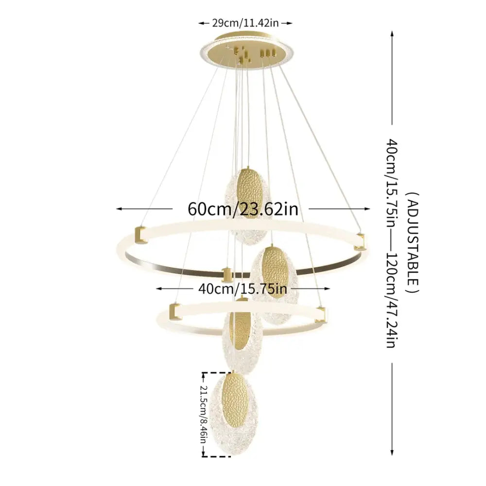 DecorBites™ Modern 3-Layer LED Chandelier Pendant Light