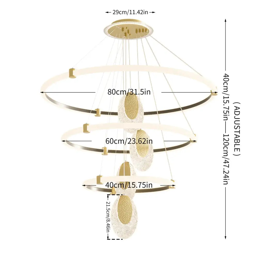 DecorBites™ Modern 3-Layer LED Chandelier Pendant Light