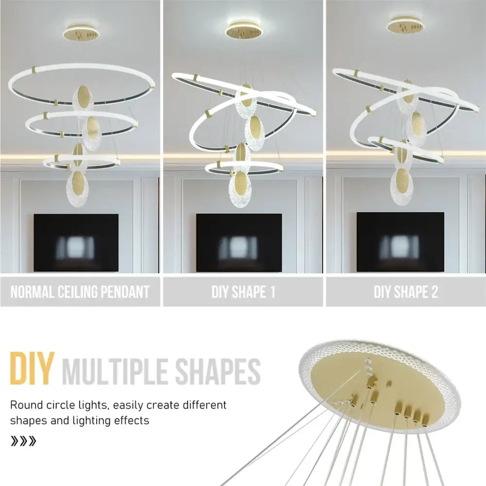 DecorBites™ Modern 3-Layer LED Chandelier Pendant Light