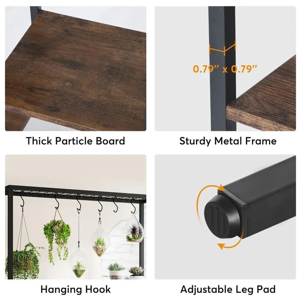 DecorBites™ Modern 5-Tier Tall Metal Plant Stand