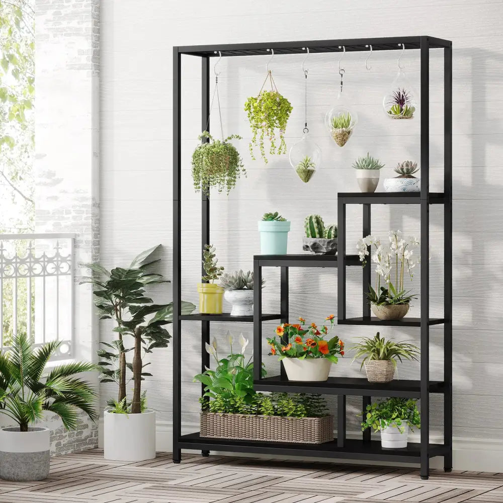 DecorBites™ Modern 5-Tier Tall Metal Plant Stand