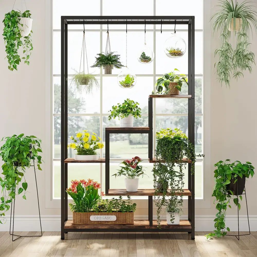 DecorBites™ Modern 5-Tier Tall Metal Plant Stand