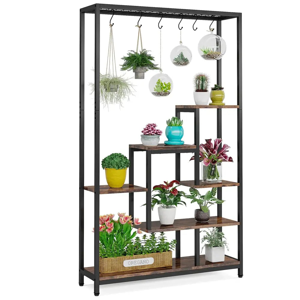DecorBites™ Modern 5-Tier Tall Metal Plant Stand