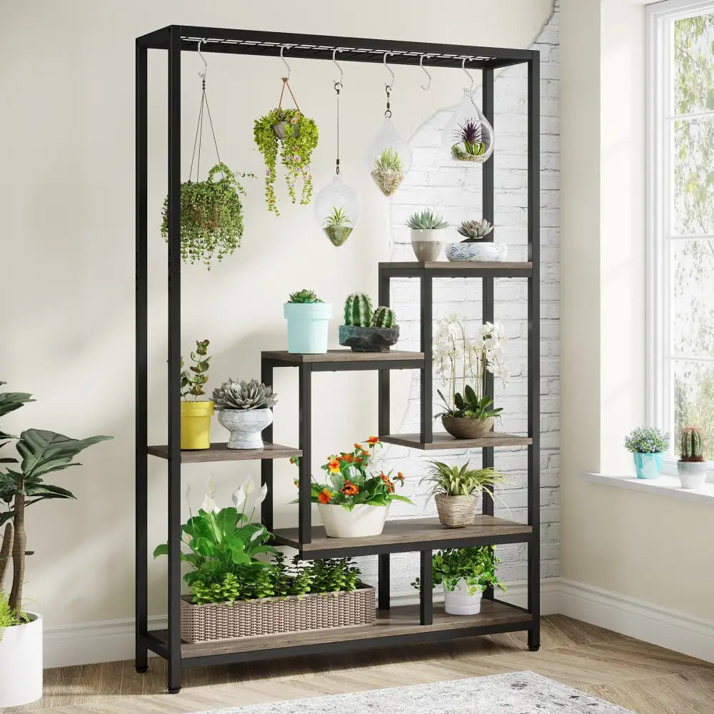 DecorBites™ Modern 5-Tier Tall Metal Plant Stand