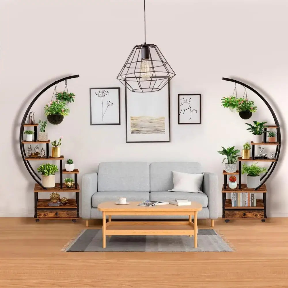 DecorBites™ Modern 71” Tall Indoor Plant Stand with Lockable Wheels