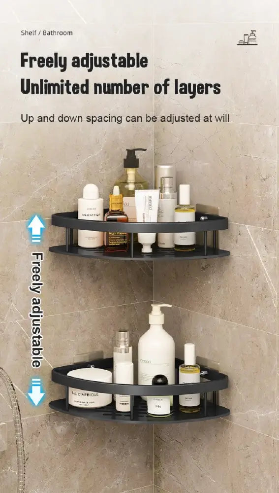 DecorBites™ Modern Aluminum Bathroom Corner Caddy Shelf