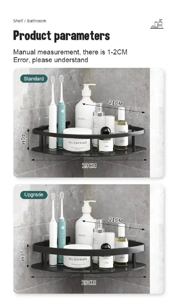 DecorBites™ Modern Aluminum Bathroom Corner Caddy Shelf