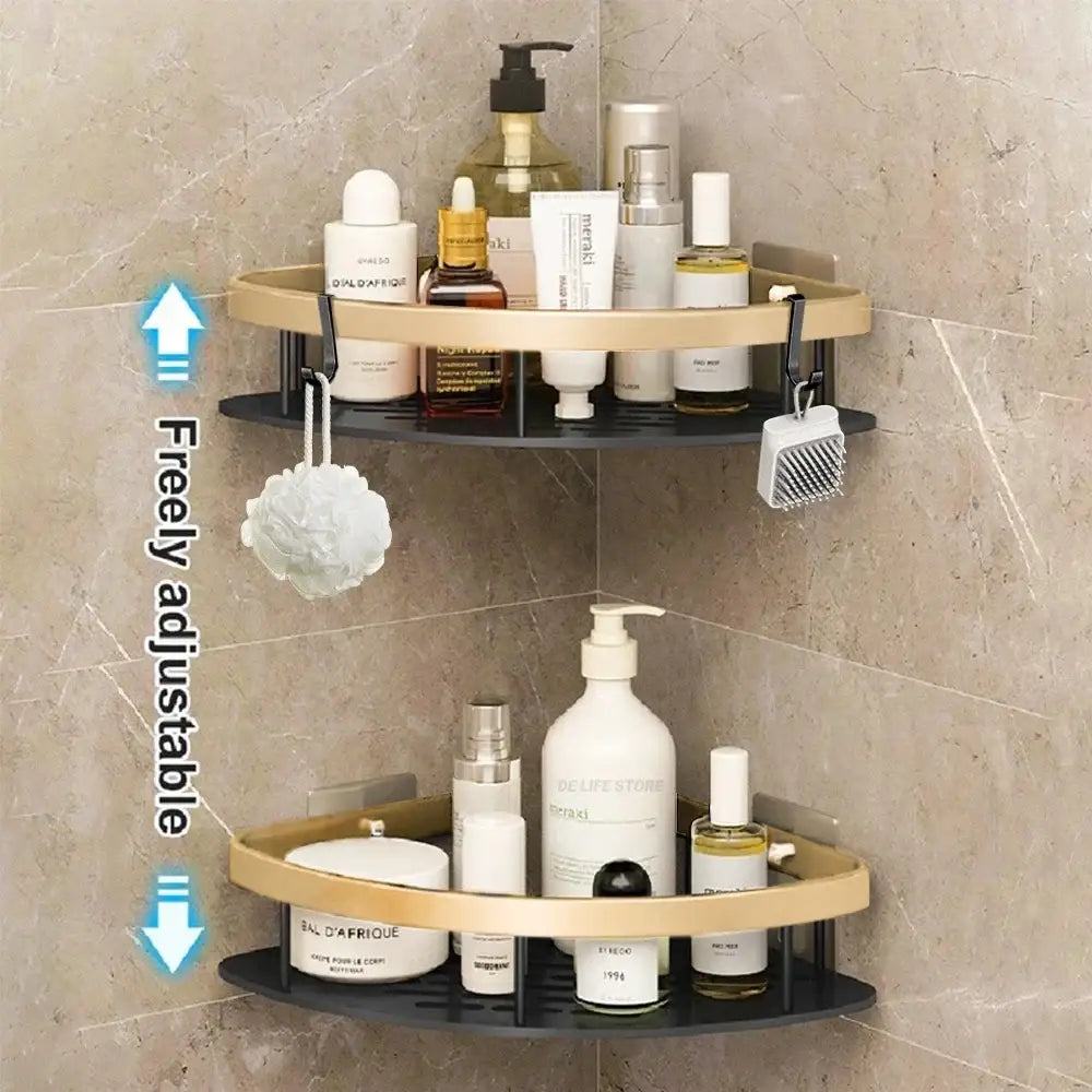 DecorBites™ Modern Aluminum Bathroom Corner Caddy Shelf