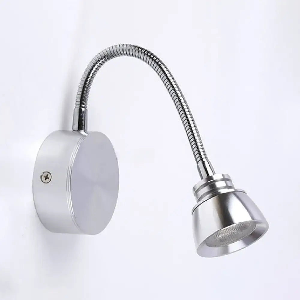 DecorBites™ Modern Aluminum Reading Wall Lamp with Adjustable Arm - LED Chrome Wall Light Sconce