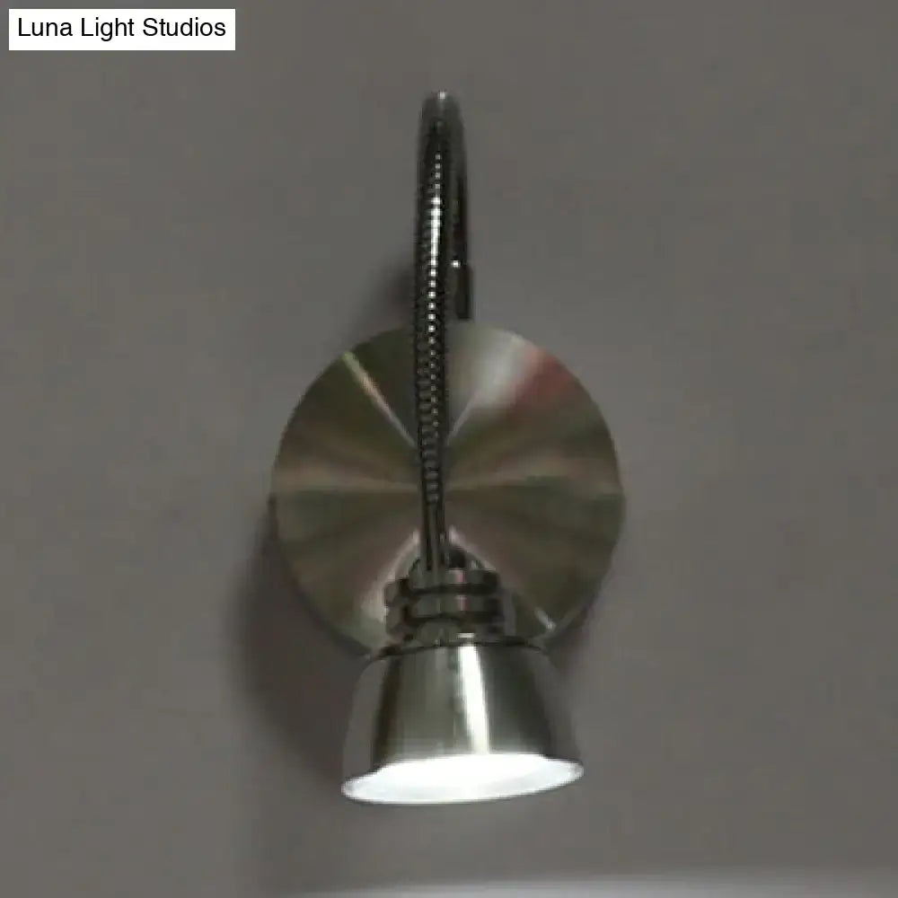 DecorBites™ Modern Aluminum Reading Wall Lamp with Adjustable Arm - LED Chrome Wall Light Sconce