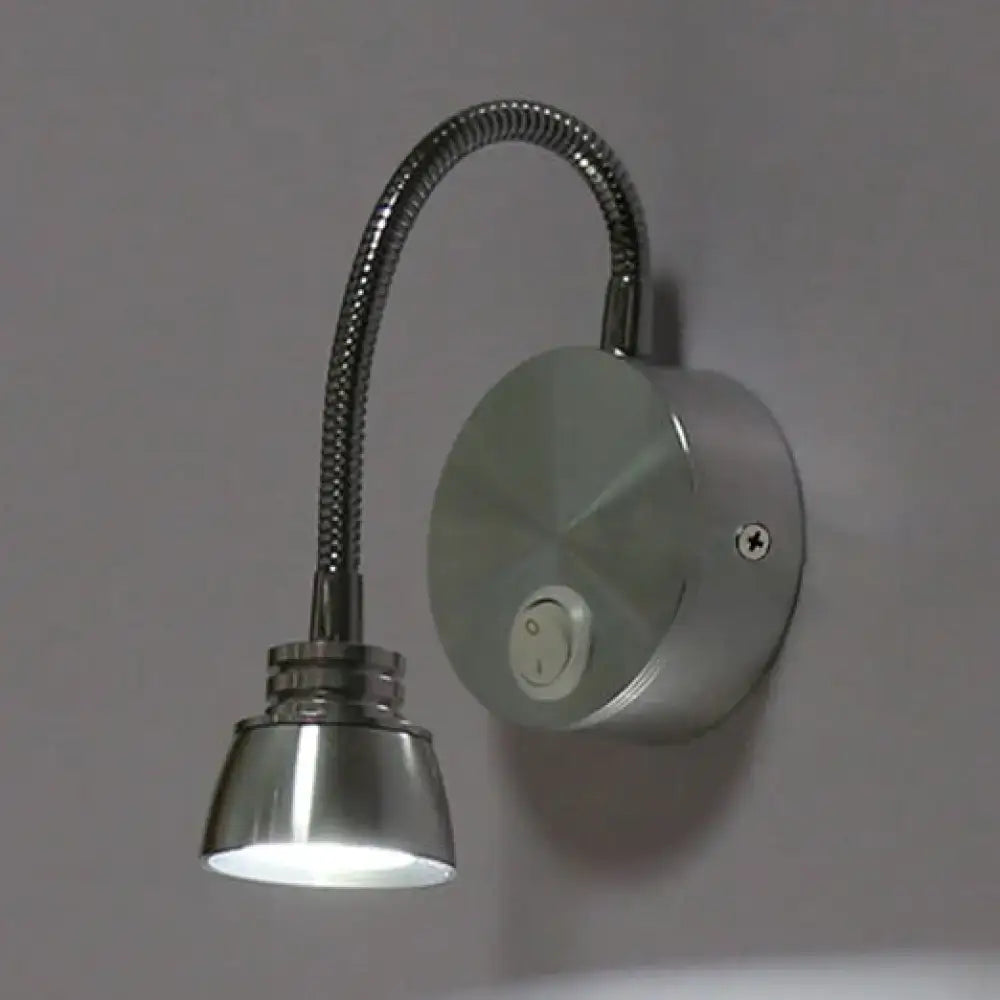 DecorBites™ Modern Aluminum Reading Wall Lamp with Adjustable Arm - LED Chrome Wall Light Sconce