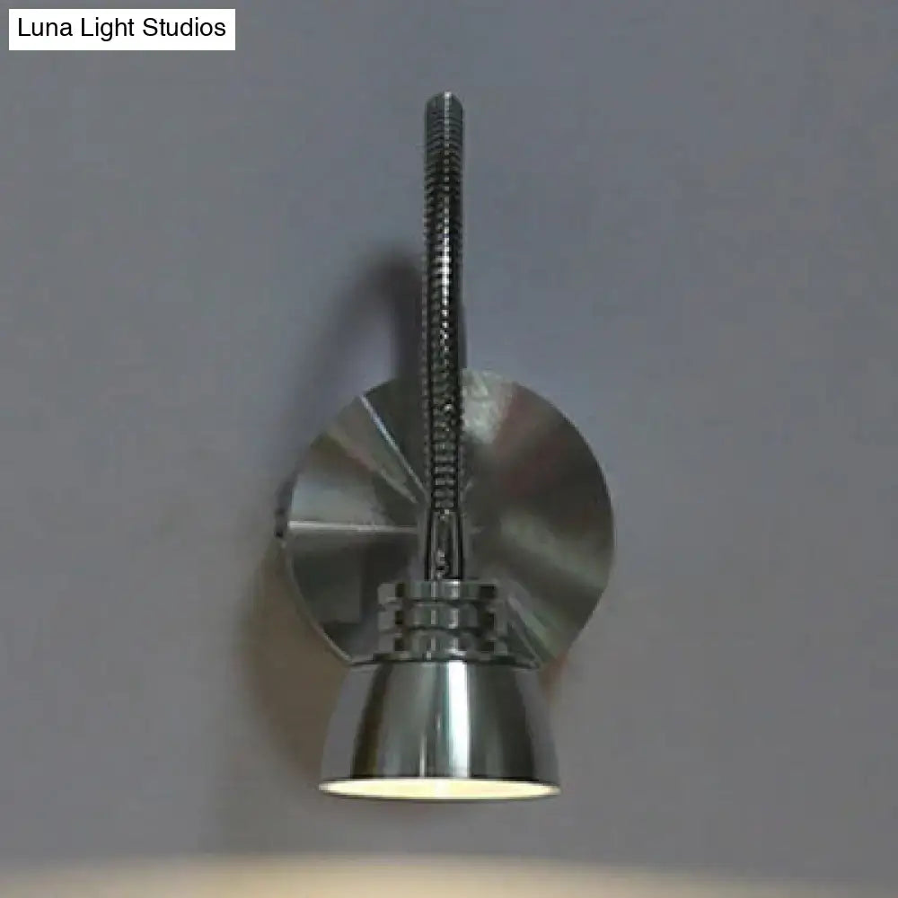 DecorBites™ Modern Aluminum Reading Wall Lamp with Adjustable Arm - LED Chrome Wall Light Sconce