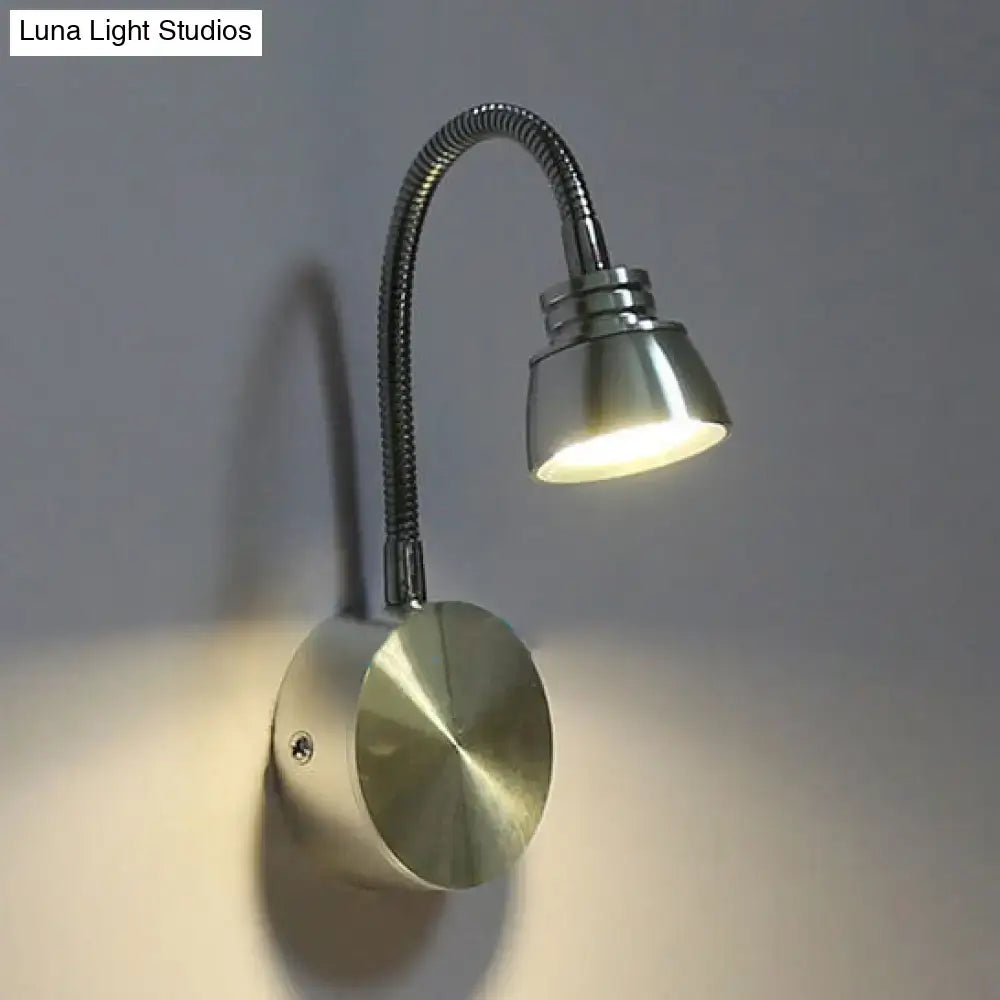 DecorBites™ Modern Aluminum Reading Wall Lamp with Adjustable Arm - LED Chrome Wall Light Sconce