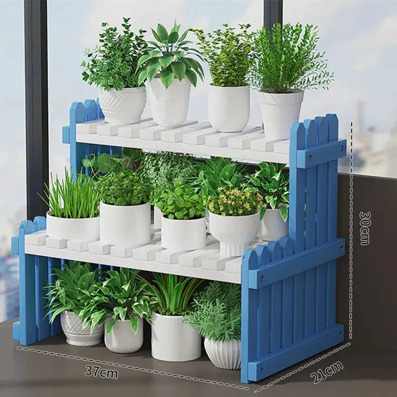 DecorBites™ Modern Bamboo 2-Tier Plant Display Stand