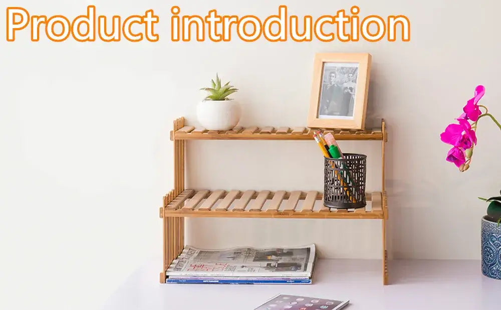 DecorBites™ Modern Bamboo 2-Tier Plant Display Stand