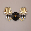 DecorBites™ Modern Black Amber Glass Wall Lamp - 2-Light Mushroom Sconce Light Fixture for Living Room