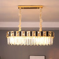 DecorBites™ Modern Black and Gold K9 Crystal Oval Island Light - 12 Heads Pendant for Dining Room Ceiling