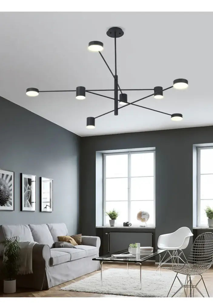 DecorBites™ Modern Black Chandelier: Nordic Style Home Lighting