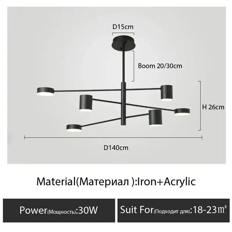 DecorBites™ Modern Black Chandelier: Nordic Style Home Lighting