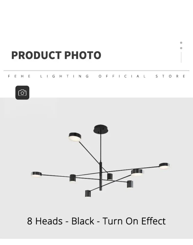DecorBites™ Modern Black Chandelier: Nordic Style Home Lighting