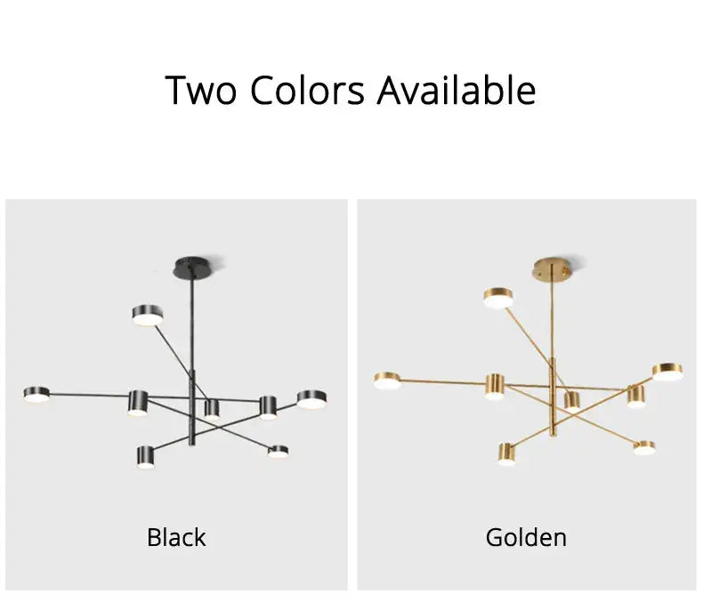 DecorBites™ Modern Black Chandelier: Nordic Style Home Lighting