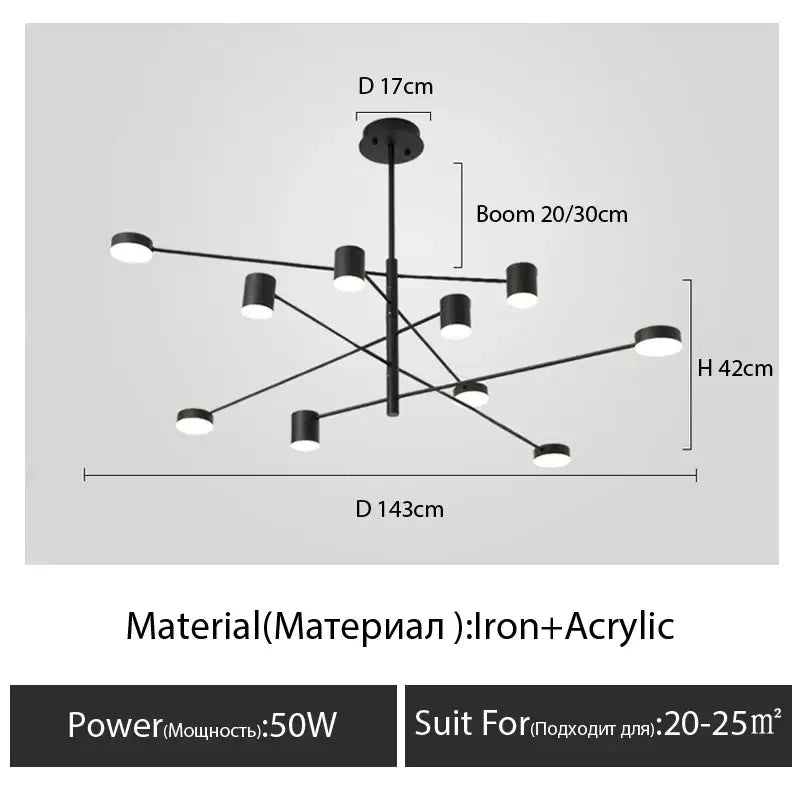 DecorBites™ Modern Black Chandelier: Nordic Style Home Lighting