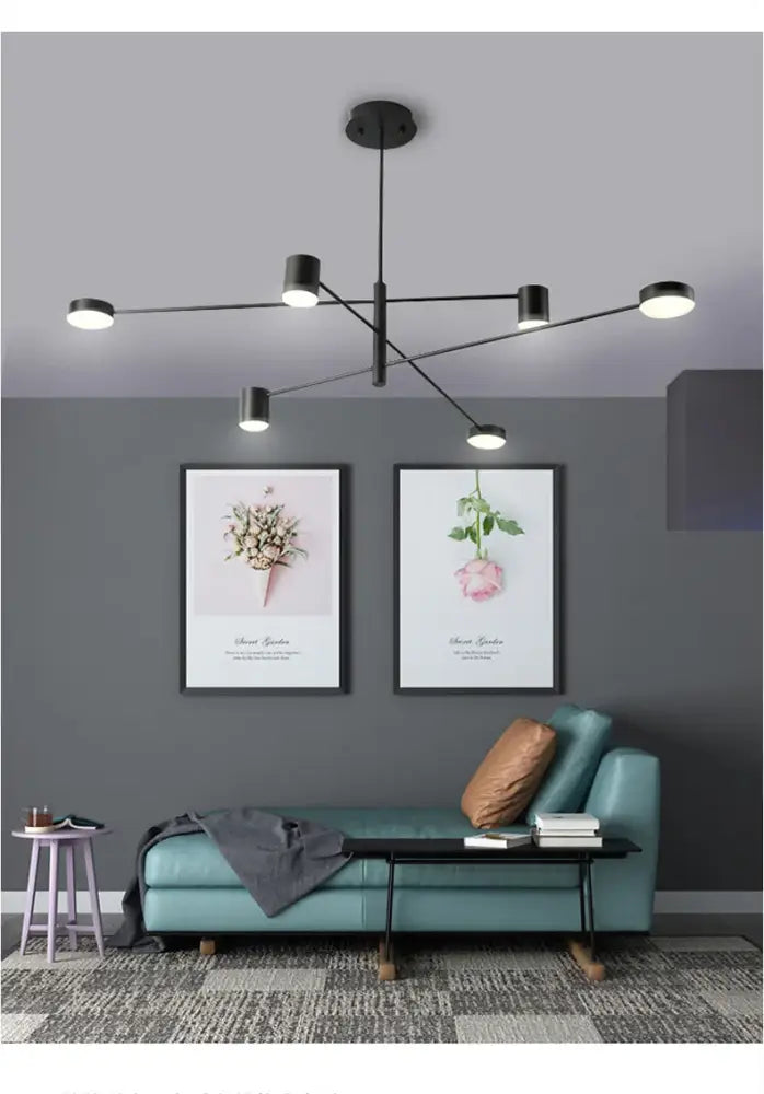 DecorBites™ Modern Black Chandelier: Nordic Style Home Lighting
