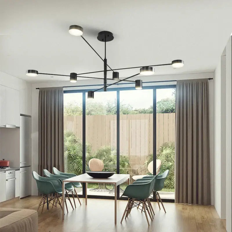 DecorBites™ Modern Black Chandelier: Nordic Style Home Lighting