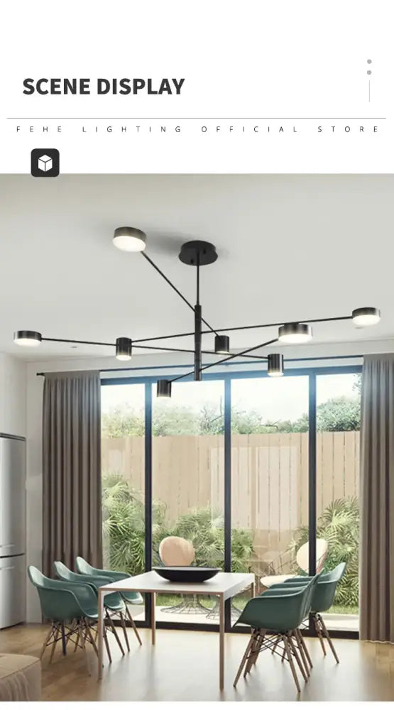 DecorBites™ Modern Black Chandelier: Nordic Style Home Lighting