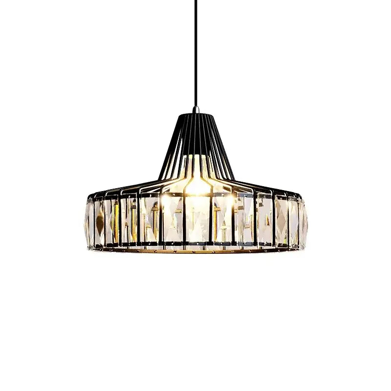 DecorBites™ Modern Black Crystal LED Pendant Chandelier
