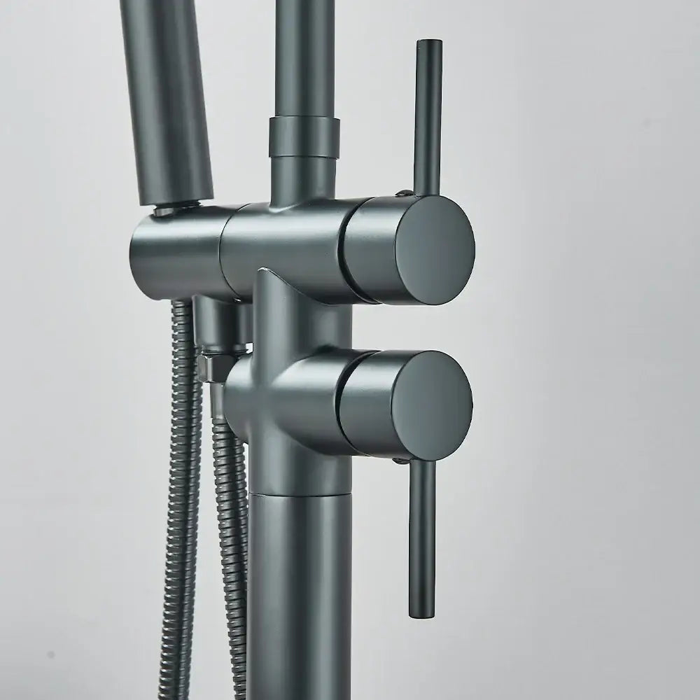 DecorBites™ Modern Black Floor Mounted Tub Faucet