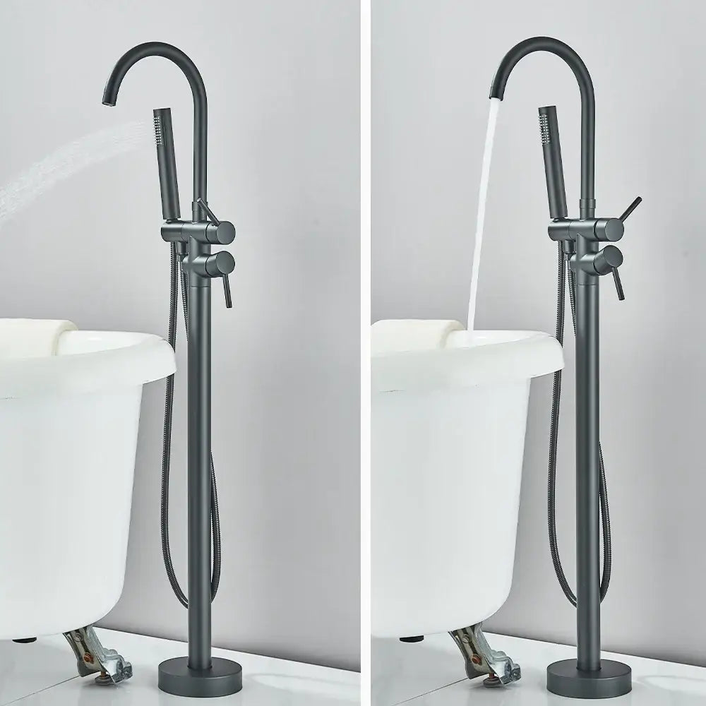 DecorBites™ Modern Black Floor Mounted Tub Faucet