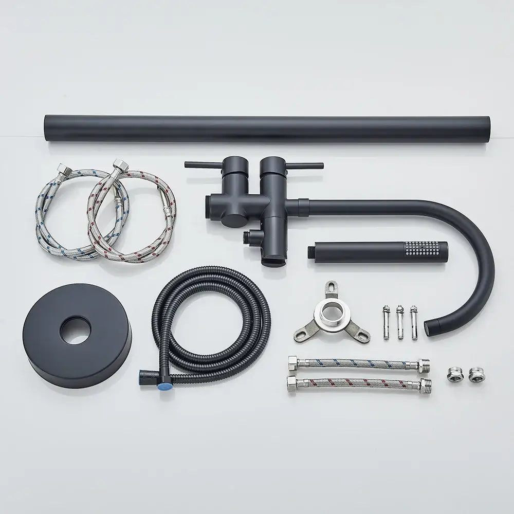 DecorBites™ Modern Black Floor Mounted Tub Faucet