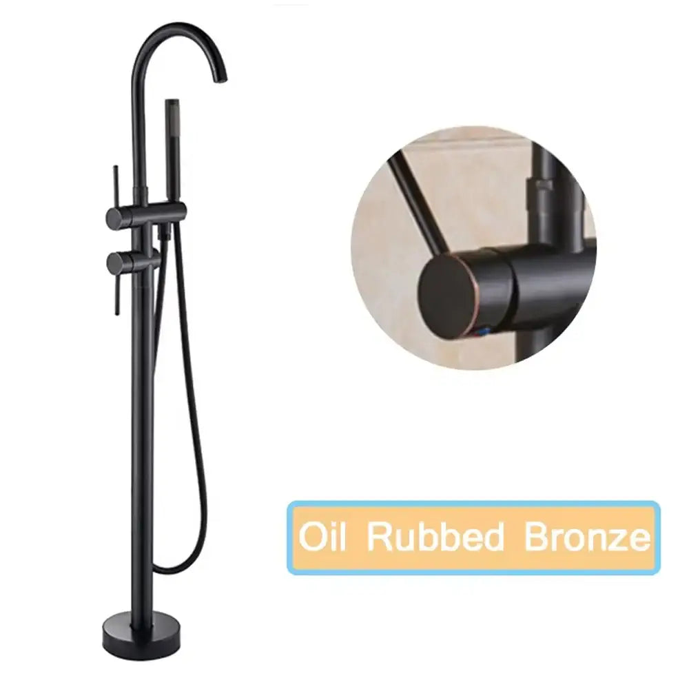 DecorBites™ Modern Black Floor Mounted Tub Faucet