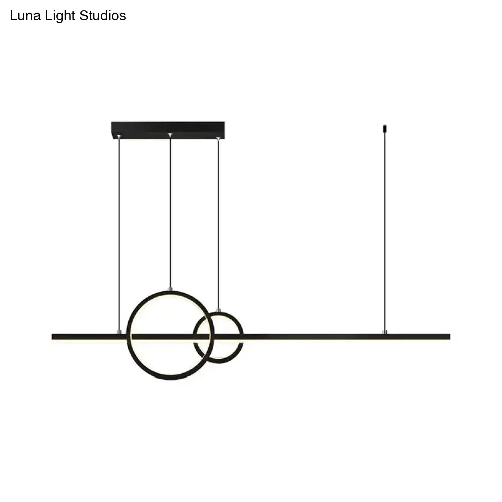 DecorBites™ modern black gold metallic island pendant lamp with sleek ring bar design and 110v-120v bulb base