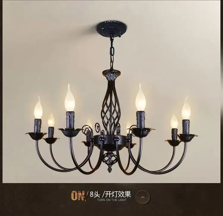 DecorBites™ Modern Black Iron Chandelier for Living Room