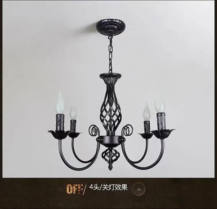 DecorBites™ Modern Black Iron Chandelier for Living Room