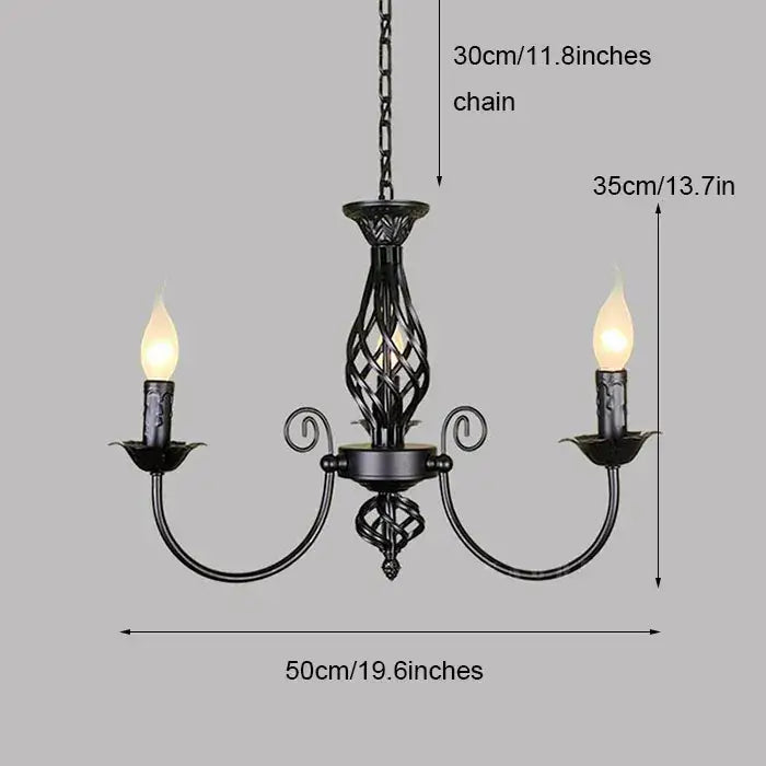 DecorBites™ Modern Black Iron Chandelier for Living Room
