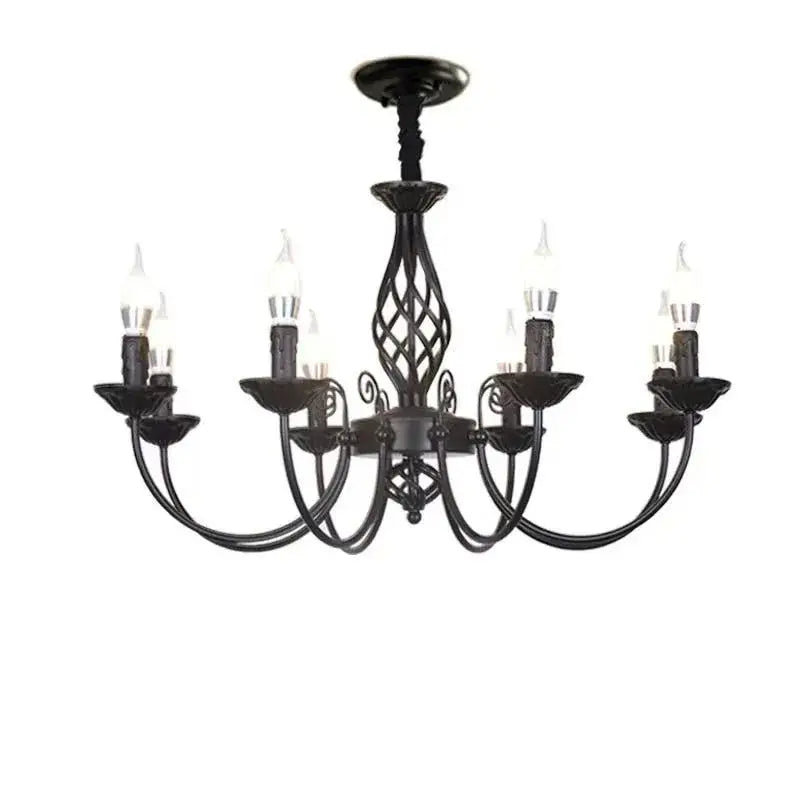 DecorBites™ Modern Black Iron Chandelier for Living Room