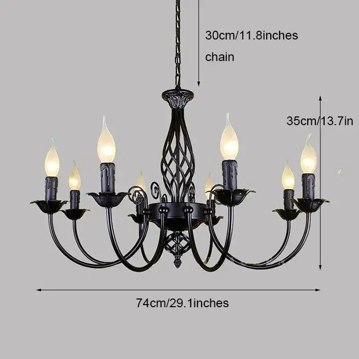 DecorBites™ Modern Black Iron Chandelier for Living Room