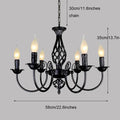 DecorBites™ Modern Black Iron Chandelier for Living Room