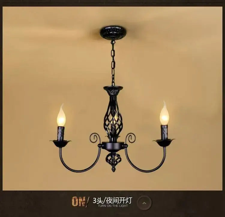 DecorBites™ Modern Black Iron Chandelier for Living Room